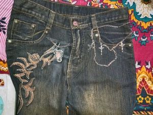 Y2K EMBELLISHED FLARED JEANS