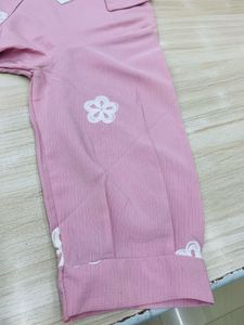 Charming Pink Peacock Print Midi Dress