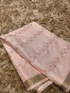 Beautiful Pink Embroidered Saree