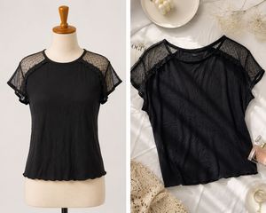 Black mesh Top