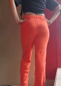 Coral Ribbed Lounge Pants