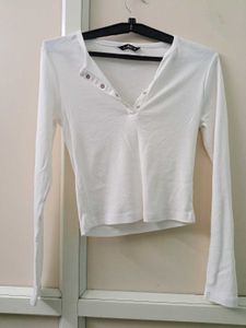 Classic White Long Sleeve Top ZUDIO