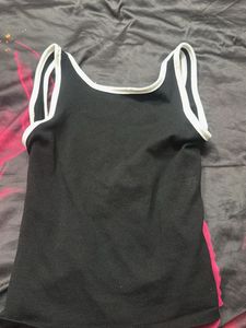 Black Tank Top with White Trim