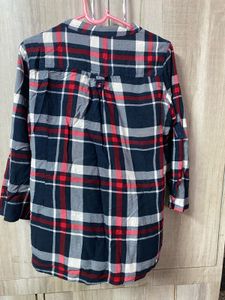 Red Check printed shirt