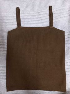 Brownish Green Spaghetti Strap Tank Top