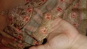 Peach Embroidered Kurta duppata set
