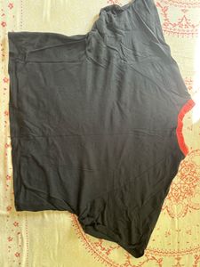 Black T-Shirt with Color Block Detail