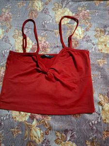 Red Twist Front Cami Top