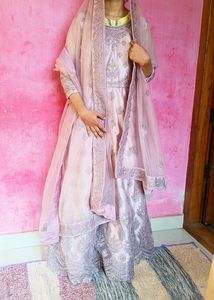 Elegant Pink Embroidered Anarkali Suit