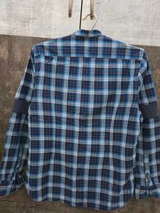Peter England Blue Plaid Shirt