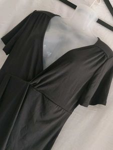 Shein curve Classic Black V-Neck Wrap Dress