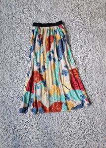 Vibrant Floral Pleated Maxi Skirt