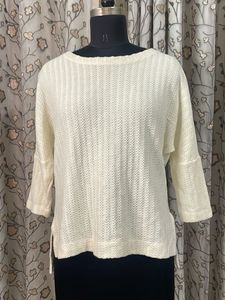Cream Knit Sweater Top