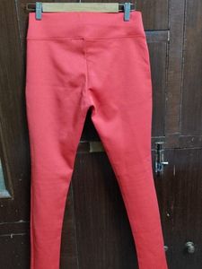 Coral Zip Detail Skinny Trousers for Women/Girls
