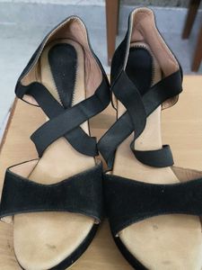 Black Strappy Platform Heels