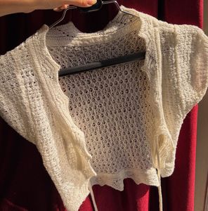 ⚠️PRICE DROP—Boho Style Crochet Knit Crop Shrug