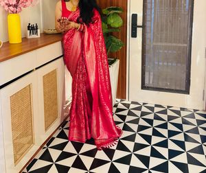 Elegant Pink Kanjeevaram Silk Saree