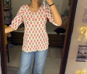 Floral Print Kurta Top