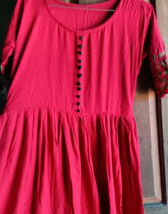 Red  Dress For Women / Knee Length