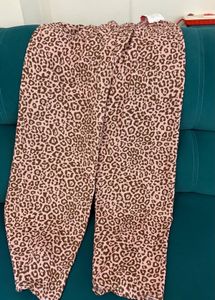 Brand New Pink Leopard Print Wide Leg Pants