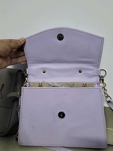 Ted Baker Lavender Shoulder Bag &amp; Grey Bow Ba
