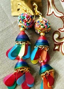 Combo Set Oxidized NeckChain&amp;Multicolour Earings..