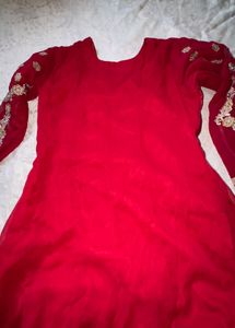 Red Embroidered Lehenga  Set