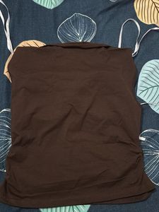 Graphic Print Brown Tank Top