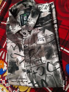 Abstract Print Button-Down Shirt