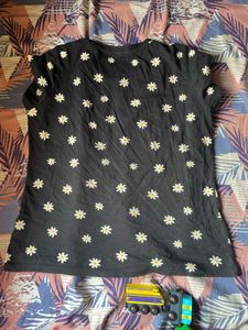 Black top With Cute Flowers