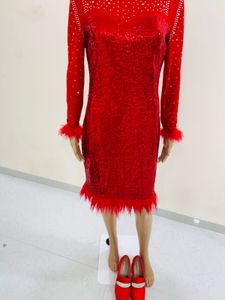 Sparkling Red Sequin Dress