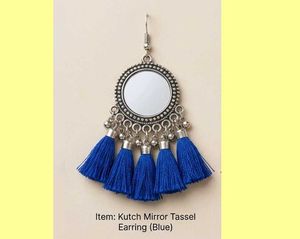 Kutch Mirror Tassel Earrings