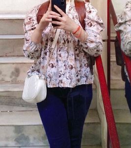 Elegant Floral Printed Smocked Top