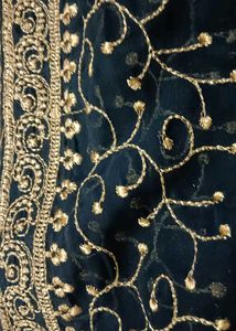Exquisite Embroidered Dark Blue dupatta