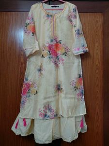 Srishti Size L Creamy yellow Print Kurta
