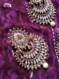 Exquisite Kundan EARRINGS and Maang Tikka