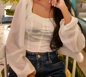 Chic White Puff Sleeve Top
