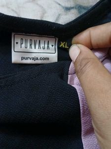 Black &amp; Pink Striped Kurta