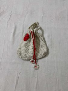 🆕Handmade Knitted Drawstring Pouch/ Bag