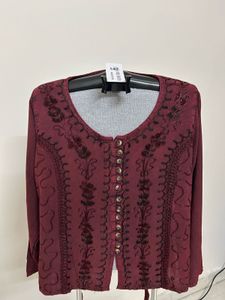 Boho Embroidered Rayon Tunic Top
