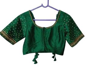 Elegant Emerald Green Embellished Blouse