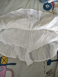 Cute White Tiered Mini Skirt