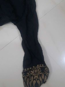 Elegant Black Kurta with Golden Border