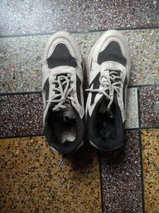 Men's White &amp; Black Athletic Shoes