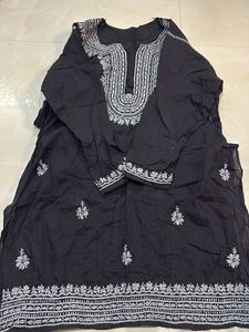 Black Chikankari Kurta