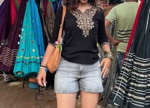 Embroidered Black Kurti