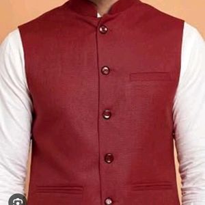 Men's Red Nehru Jacket
