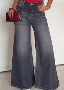 extra Wide Leg Wash grey Denim Jeans