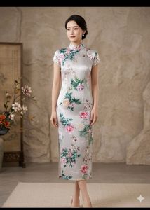 Elegant Floral Cheongsam Dress