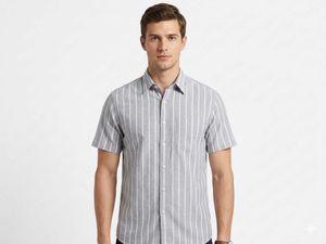 Men's Striped Button-Up Shirt